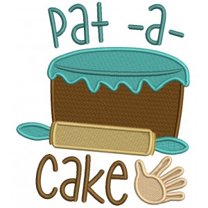 Pat-A-Cake Cooking Nursery Rhimes Filled Machine Embroidery Design Digitized Pattern